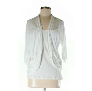 EUC* Active Basic~ 100% Rayon White Cardigan